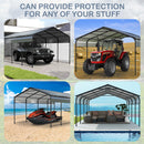 COEWSKE Metal Carport 12x20 FT Heavy Duty, Outdoor Steel Large Rv Car Ports Canopy with Galvanized Steel Roof and Frame, Car Shelter Protect from Sun and Heavy Snow for Pickup, Boat, Car and Tractors