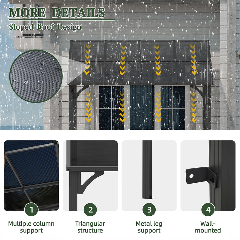 Vongrasig 10’ x 8’ Gazebo for Patio, Large Wall-Mounted Pergola Gazebo on Clearance, Outdoor Lean to Awnings for Backyard, Deck, Patio