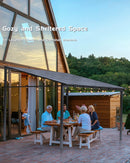 GarveeLife 12' x 14' Lean to Gazebo, Hardtop Wall Pergola with Polycarbonate Roof, Aluminum Frame Mounted Gazebo for Lawn Patio Deck Yard and Party