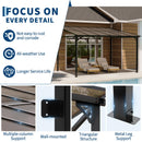 Garvee 10x12 Ft Outdoor Lean to Gazebo, Wall Mounted Patio Hardtop Gazebo Pergola with Polycarbonate Roof, Upgraded Steel Frame Hardtop Pavilion for Patio, Garden, Lawn, Deck