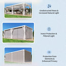 YOLENY Louvered Pergola 10x20, Aluminum Gazebo with Adjustable Waterproof Roof, Curtains and Netting Included, Deck and Backyard, White