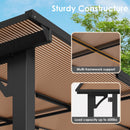 Arlopu 10'x 14' Gazebo Pergola, Outdoor Aluminum Lean to Hard Top with Sloped Roof, Large Wall-Mounted Heavy Duty Awnings for Patio, Garden, Decks, Backyard and More