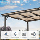 Inbruce Wall Gazebo 10’ x 12’with Dewatering Hole, Large Hard Top Gazebos Pergola with Sloped Roof, Outdoor Gazebo Canopy Awnings for Deck, Backyard, Garden and Porch