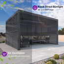 PURPLE LEAF Louvered Pergola Accessory 94AS Aluminum Louver Grille for Optimal Privacy, Sunlight Control Four Panels a Complete 13' Side Fixed Shutter Wall, Pergola Not Included