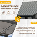 EBE 10' x 8' Hardtop Gazebo, Lean to Gazebos Outdoor Pergola with Galvanized Steel Roof, Wall Mounted Gazebo Pergola, Metal Awning for Patio, Decks, Backyard