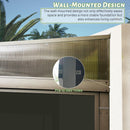 SHPAI 12'x14' Lean to Sunroom, All Weather Wall Mounted Solarium, Hardtop Aluminum Gazebo with Galvanized Steel Roof, 2 Sliding Doors, PVC Screens, Outdoor Permanent Sun Room for Patio, Deck, Backyard