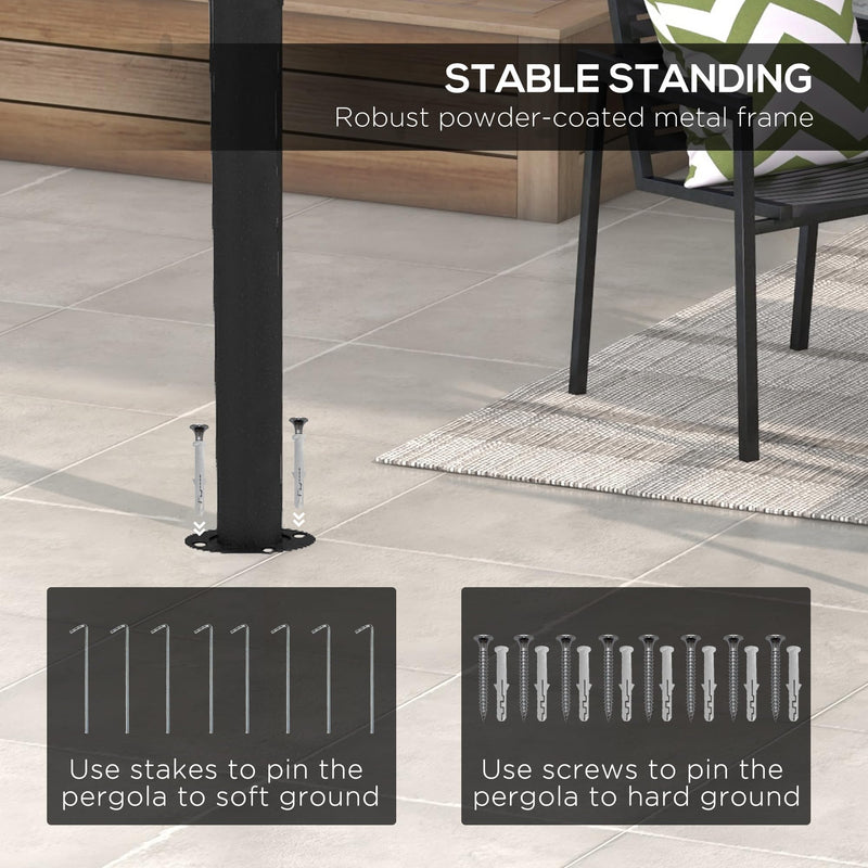 Outsunny 10' x 13' Outdoor Pergola Gazebo with UV-Resistant Canopy and Metal Frame, Sun Shade Shelter for Porch, Patio, Deck, Backyard, Cream