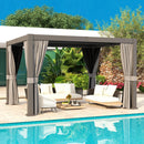 Aoxun Louvered Pergola 10 x 12ft Outdoor Aluminum Pergola with Adjustable Roof for Gardens, Decks and Backyards, Gray