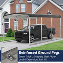 Xilingol Metal Carport, Heavy Duty Carport Canopy with Galvanized Steel Frame and Roof, Outdoor Storage Shed, Car Tent Garage Shelter for Pickup, Truck, Boat and Tractor, Grey (10x15 FT)