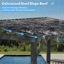 SHPAI 6.5x12FT Hardtop Grill Gazebo, All-Weather Outdoor BBQ Gazebo with 2 Side Shelves and 4 Ceiling Hook, Galvanized Steel Pitched Roof, Outdoor Grill Canopy for Patio, Backyard, Lawn, Deck – Grey