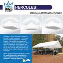 King Canopy Hercules 18-Feet by 20-Feet, 2-Inch Hammertone Steel Frame w/Buttons, 8-Leg, Carport, White