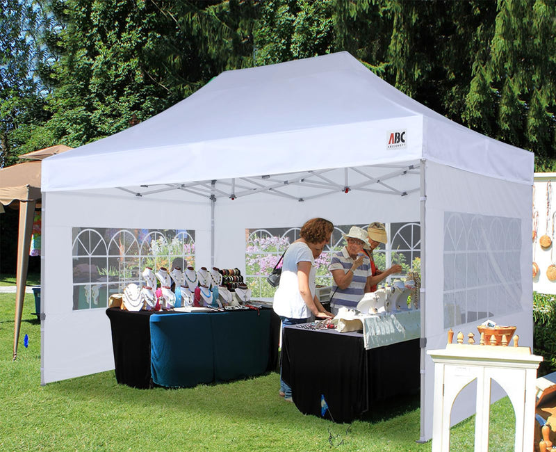 ABCCANOPY Outdoor Winter Gazebo 10x15, Premium Instant Pop Up Canopy Tent with Elegant Church Window,Snow and Rain Protection, Bonus Wheeled Bag,White