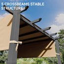 Aoxun 10'x10' Outdoor Pergola, Heavy-Duty Aluminum Pergola Patio, Modern Pergola with Retractable Sun Shade Canopy for Garden, Deck and Backyard