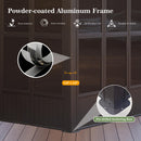 Domi 12x20FT Sunroom,Wall Mounted Gazebo Solarium with Front Door, Both Side Entrance, Galvanized Steel Sloping Roof, Moveable PC Screen, Outdoor Permanent Sun Room Lean to Gazebo for Deck Patio