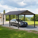 Sophia & William Carport Car Port Metal Canopy 10x20 ft Heavy Duty for Snow, Portable Garage Kit Shed Tent Shelter Metal Frame All Weather Outdoor for Boat with Anti-Leak Seam Taped, Dark Grey