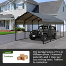 10x20 FT Metal Carport Heavy Duty with Galvanized Steel Roof & Frame, All-Weather Portable Car Garage Canopy Shelter for Cars, Safe Boat Cover Car Ports for Yard