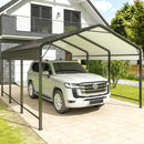 VIWAT Carport 10x15 FT Metal Carport with Enhanced Base Outdoor Heavy Duty Garage Galvanized Car Shelter for Pickup, Boat, Car and Tractors