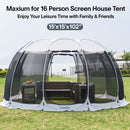 LEEDOR Pop Up Screen House, 12-15 Person Outdoor Screen Tent，Camping Screen Room with Carry Bag, Screen Gazebo with Mosquito Netting, Instant UV Resistant Sun Shelter for Garden Patio Backyard 15'x15'