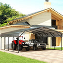 EBE 20' x 20' Metal Carport, Outdoor Heavy Duty Carport with Galvanized Steel Roof and Enhanced Metal Frame Structure, Garage Car Shelter Shade for SUV Trucks and Boats