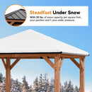 Modern Shade Tranquil Grove Wood Gazebo 10' x 10', Permanent Grill Gazebo with Galvanized Steel Hardtop Roof, Cedar Framed Wooden Pavilion for Garden, Backyard