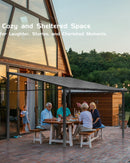 GarveeLife 12' x 16' Lean to Gazebo, Hardtop Wall Pergola with Polycarbonate Roof, Aluminum Frame Mounted Gazebo for Lawn Patio Deck Yard and Party