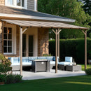 Brightpeak 10’ x 14’ Gazebo, Outdoor Large Wall Mounted Gazebo Pergola with Sloped Roof, Patio Heavy Duty Lean to Awnings for Backyard, Deck, Porch