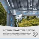 Domi Outdoor Louvered Pergola 10x20FT with Adjustable Steel Roof, Outdoor Aluminum Frame Rainproof Pergola for Backyard, Garden and Lawn,Dark Gray