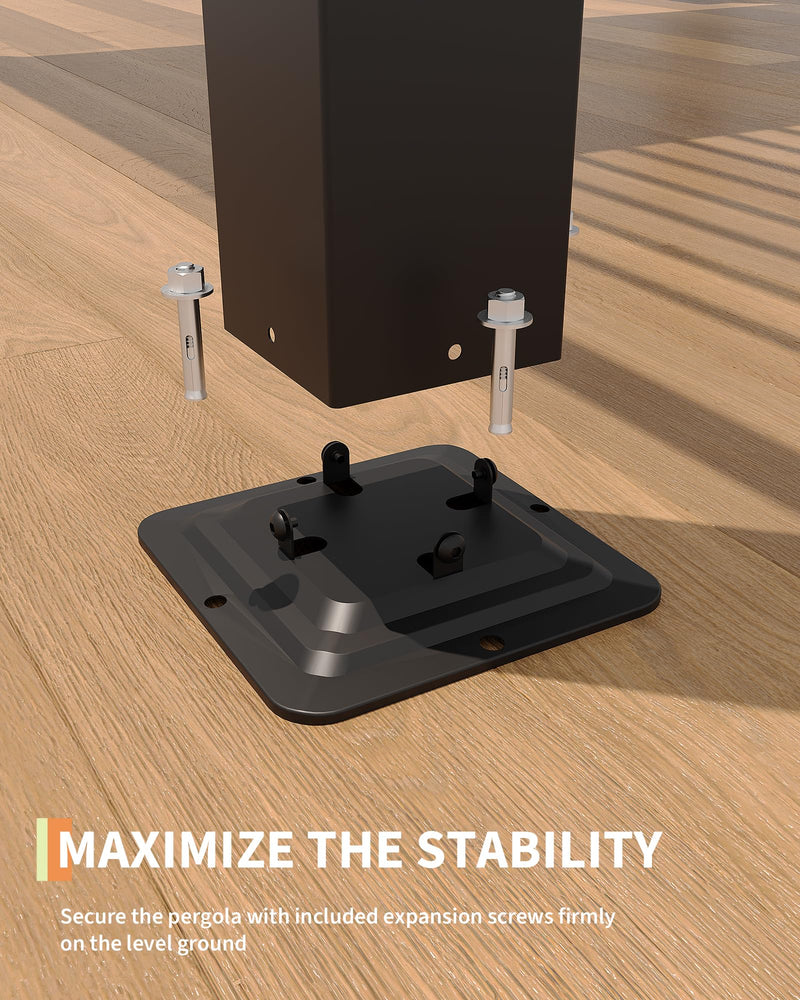 GarveeLife Louvered Pergola 10 ft x10', Outdoor Pergola with Adjustable Louvered Roof, Reinforced Aluminum Frame, Integrated Drainage System, Hardtop Gazebo for Patio, Deck, Gray