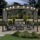 MASTERCANOPY 10x10ft Outdoor Retractable Pergola with Sun Shade Canopy Patio Metal Garden Pergola,Dark Grey