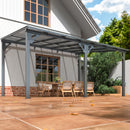 VIWAT 10x14 FT Gazebo, Splicable Pergola with Aluminum Frame, Gazebos on Clearance, Wall Mounted Gazebo & Pergola, Awnings for Patio, for Backyard, Deck, Gray