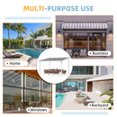 AECOJOY 12' x 10' White Pergola Gazebo, Large Wall Mounted Pergolas and Gazebos on Clearance, Outdoor Patio Lean to Hard Top Gazebo Metal Awnings for Decks,Patio, Porch, Backyard and More