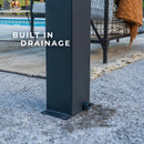 Backyard Discovery Evanston 10'x10' Galvanized Steel Wall-Mounted Louvered Pergola Kit with Adjustable Roof, Shade, Rain Protection, High-Wind Rating, PowerPort, Gutter System for Outdoor Patio, Deck