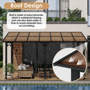 Arlopu 10'x 14' Gazebo Pergola, Outdoor Aluminum Lean to Hard Top with Sloped Roof, Large Wall-Mounted Heavy Duty Awnings for Patio, Garden, Decks, Backyard and More