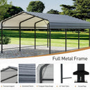 COSIEST 10'x20' Carport with Galvanized Steel Roof, Heavy Duty Metal Carport Canopy, Outdoor Garage Car Shelter Shade for Car, Boats and Truck