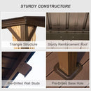 Domi 12' x 20' Lean to Gazebo with Aluminum Frame, Wall Mounted Gazebo Hardtop Galvanized Steel Sloping Roof with Curtains and Netting for Patio Deck Backyard Lawn Party…