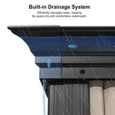 PURPLE LEAF 10' X 12' Hardtop Gazebo with Galvanized Steel Double Roof Outdoor Gazebos for Patio Lawn and Garden Included Netting and Beige Curtains