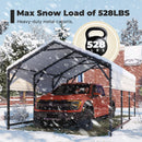 ADVANCE OUTDOOR Metal Roof Carports Kits 10x15 ft Heavy Duty Steel Car Canopy Hard Top Garage, White