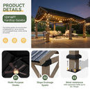 Aoxun 12' x 16' Outdoor Wood Gazebo, Hardtop Gazebo Permanent Wooden Pavilion with Galvanized Steel Gable Roof, for Patio, Garden, Deck, Cedar Wood
