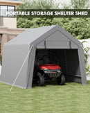 VerisShade 10 x 10 ft Carport Storage Shed, Shelter Logic with 2 Roll-up Zipper Door, Heavy Duty Waterproof Tarp, Storage Tent for ATV, Motorcycle, Bike, Garden Tools, Firewood