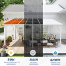 MEISSALIVVE 12' x 16' Gazebo, Wall Mounted Gazebo, Lean to Metal Awnings Gazebos, Gazebo Pergola with Sloped Roof, Outdoor Patio Gazebo Awning for Backyard, Deck, White