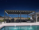 PURPLE LEAF Louvered Pergola 94AS 14' x 20' Outdoor Aluminum Pergola with Two Independently Adjustable Roof with 48 Light Bulbs for Backyard Garden