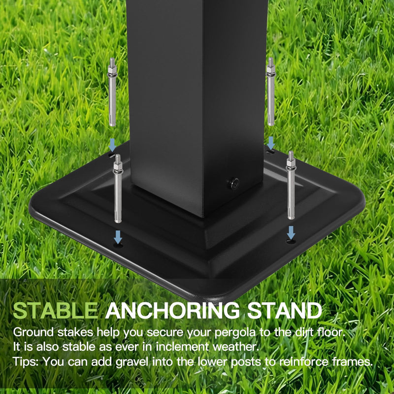 Aoxun 12x14 Outdoor Pergola, Patio Aluminum Pergola with Upgraded Retractable Canopy, Heavy Duty Metal Pergolas and Gazebos with Adjustable Sun Shade Cover for Modern Backyard, Deck, Garden