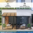 TLSUNNY 14' X 10' Gazebo for Patio with Sloped Roof, Large Wall-Mounted Heavy Duty Patio Awning, Hardtop Outdoor Aluminum Pergola, Metal Frame, for Backyard, Porch, Deck, Lawn