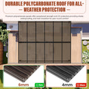 Oakcloud 10' x 12' Outdoor Wall Mounted Gazebo, Patio Lean to Gazebo Pergola with Sloped Roof, Large Heavy Duty Awning for Patio, Backyard, Deck