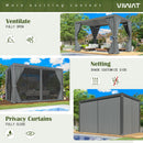 VIWAT Aluminum 10x12 FT Louvered Pergola, Outdoor Pergola with Adjustable Louvered Roof Outdoor Patio Shade Cover, Waterproof & Rustproof Aluminum Gazebo for Backyard and Garden, Gray