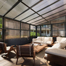 EROMMY 10' x 16' Sunroom, Wall Mounted Gazebo Solarium with Aluminum Frame, Polycarbonate Roof, Permanent Sun Room with Sliding Doors, Lockable PC Screen Walls, Lean to Gazebo for Garden, Patio, Grey