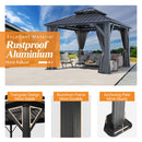 GARTOO 10'x10' Outdoor Hardtop Gazebo with Double Roof - Heavy-Duty Galvanized Steel Top Aluminum Frame Gazebo with Breathable Netting & Privacy Curtain for Patio, Porch, Garden, Lawn, Deck, Backyard