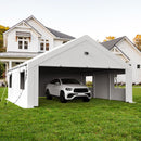 Benass Carports 20x20 Heavy Duty, Portable Garage 20x20 with 2 Roll Up Zipper Doors and Mesh Windows, Driveway Car Port Canopy, White