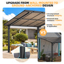 AECOJOY 10' x 10' Gazebo on Clearance, Outdoor Pergola Carport for Patio, Freestanding Lean to Hard Top Pergolas and Gazebos Clearance with Roof, Wall-Mounted Heavy Duty Awnings for Patio, Decks