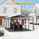 12' x 20' Heavy Duty Metal Carport with Galvanized Steel Roof, Metal Roof Carport with Enhanced Base, Tall Metal Carport Kits Garage for Tractors, Pickup, Boat, Car